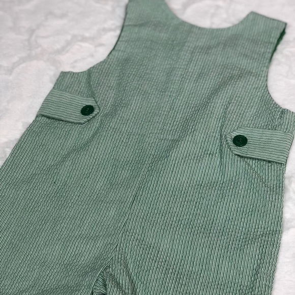 Green Frog Shortall Romper Size 6-9 months UR IT - Picture 10 of 11